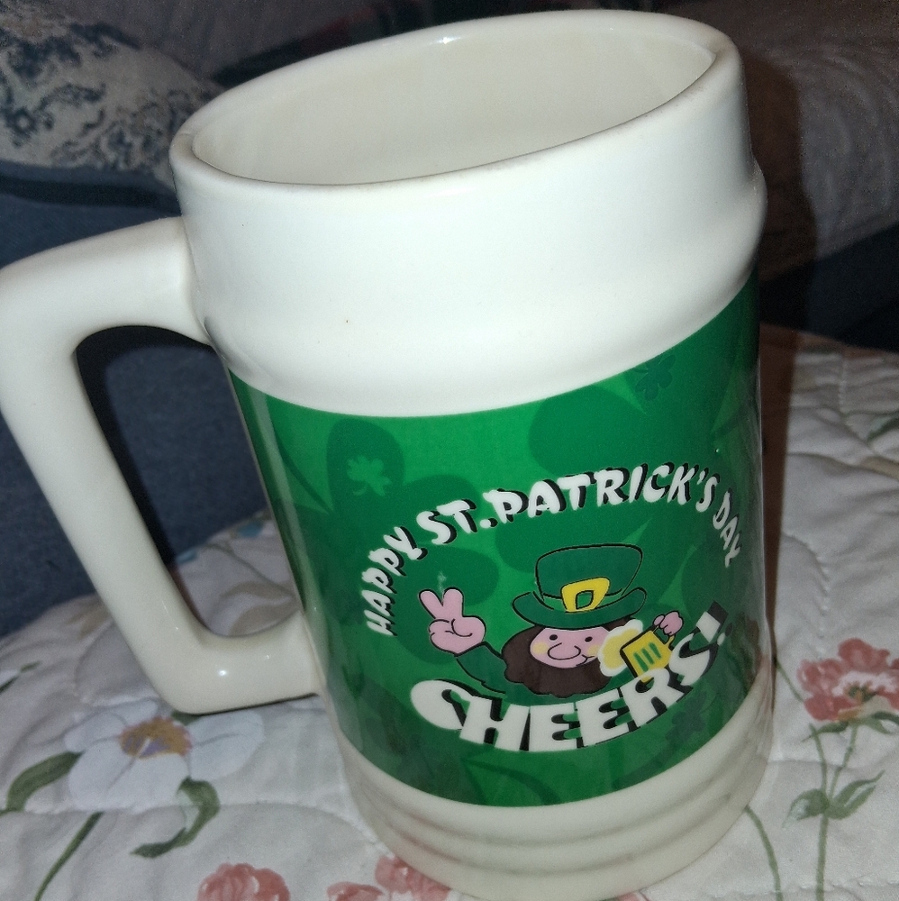 Vintage St Patricks Beer Stein/ Big Mug